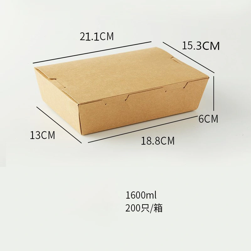 Disposable Food Packaging Kraft Paper Salad Box with Clear Anti Fog Pet Window for Sushi and Salad